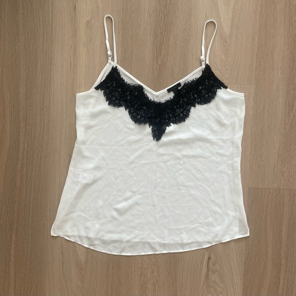 Ann Taylor Factory White Cami with Lace Trim NWT size S